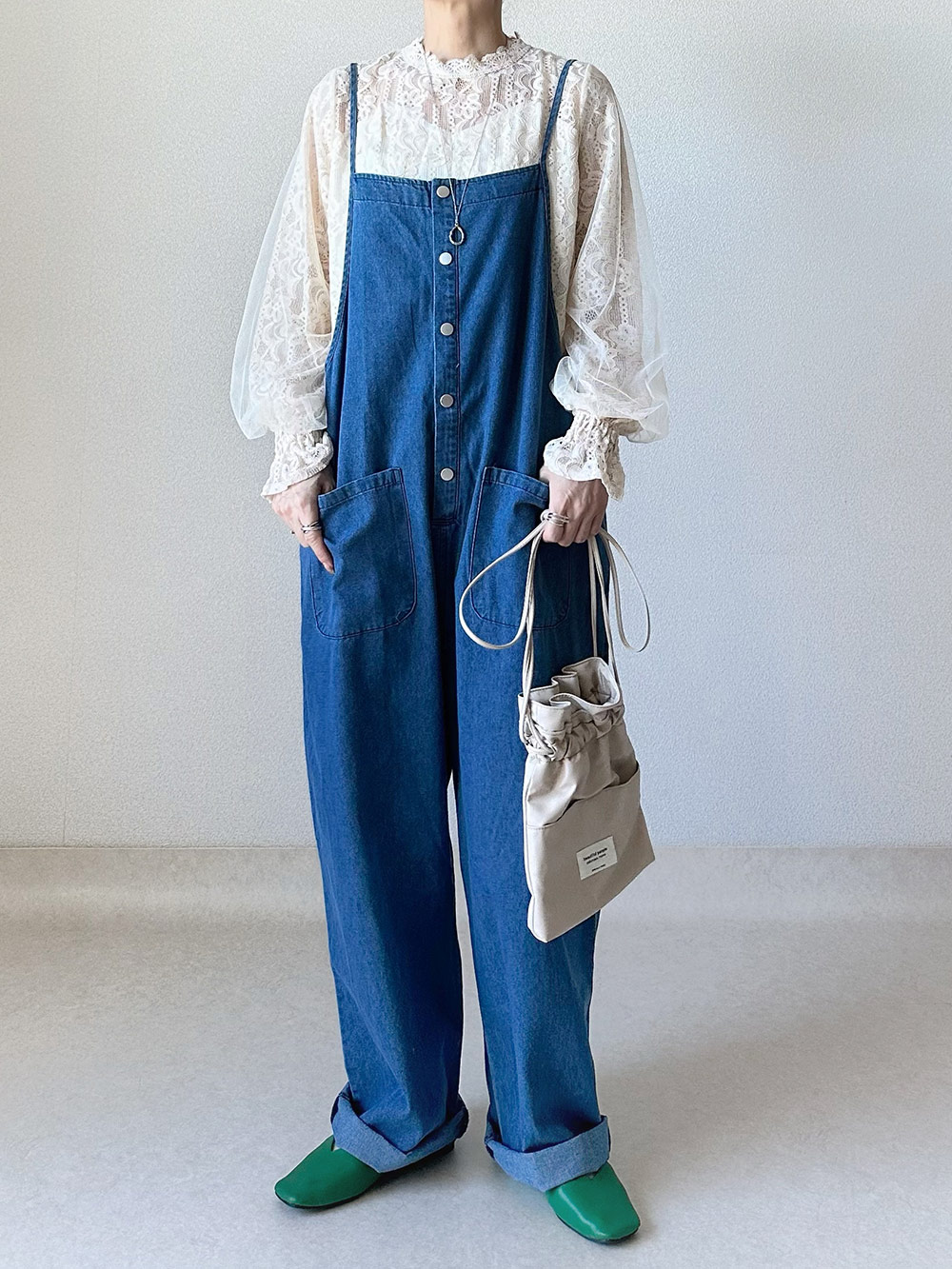 フロントボタンデニムサロペットパンツ | 詳細画像19