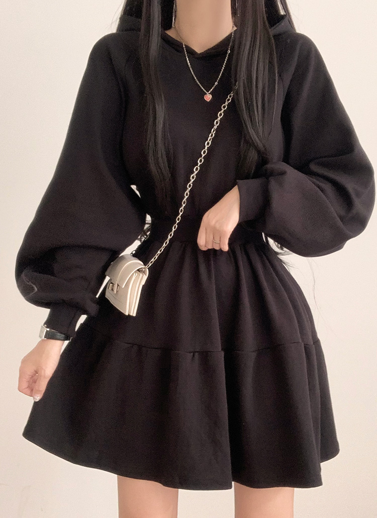 DHOLIC スウェットワンピース パーカーミニワンピース ウエストマーク ウエストマークパーカーミニワンピース | レディース