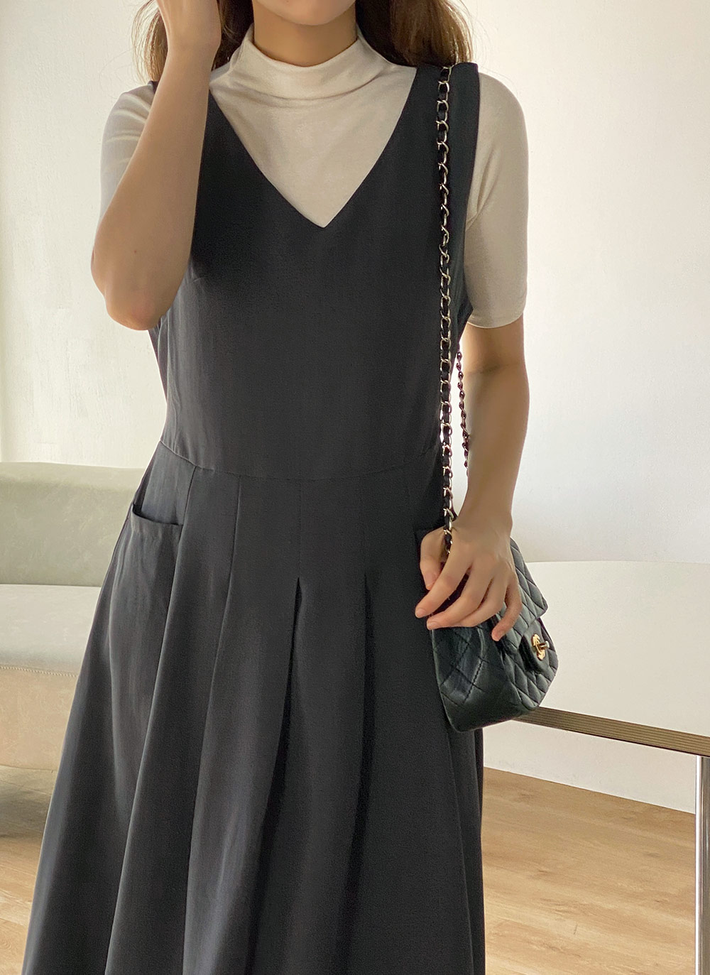 Vネックタックノースリワンピース | DHOLIC | 詳細画像5
