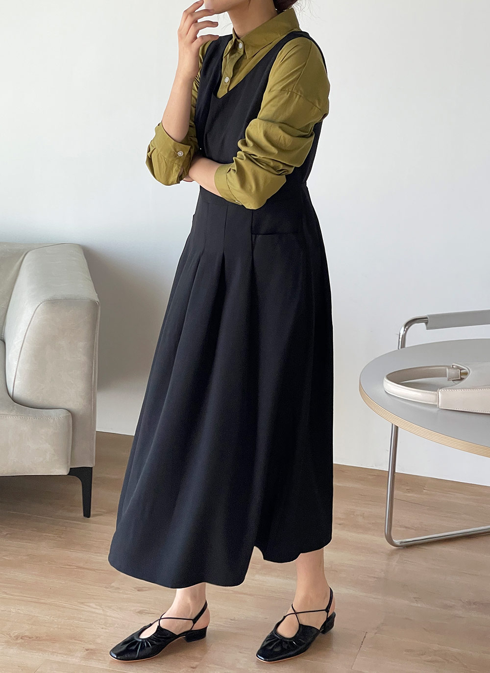 Vネックタックノースリワンピース | DHOLIC | 詳細画像10