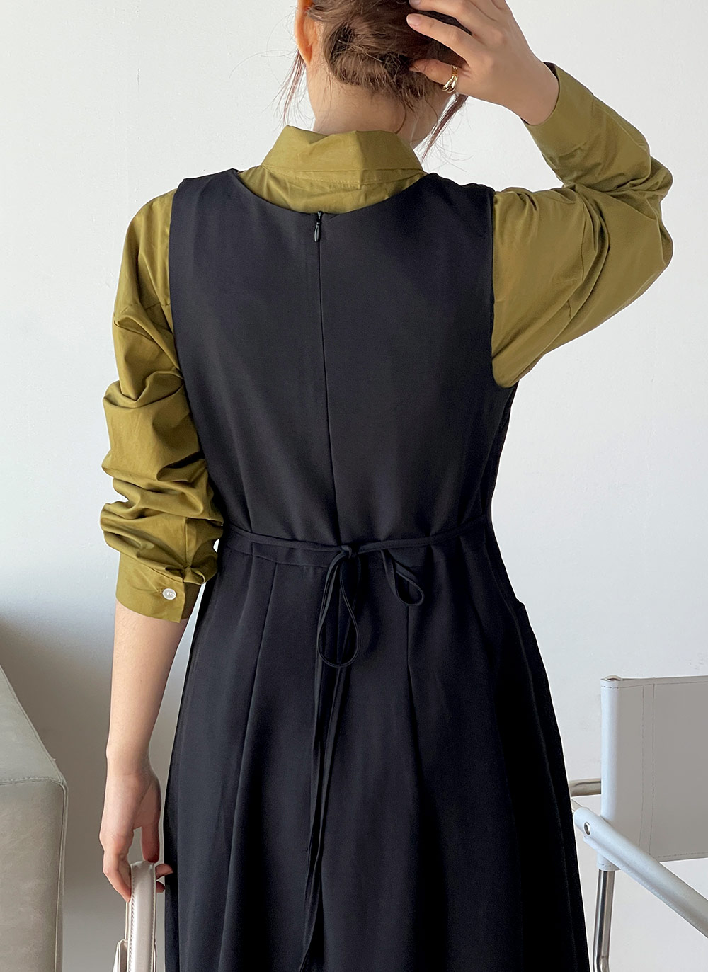 Vネックタックノースリワンピース | DHOLIC | 詳細画像11