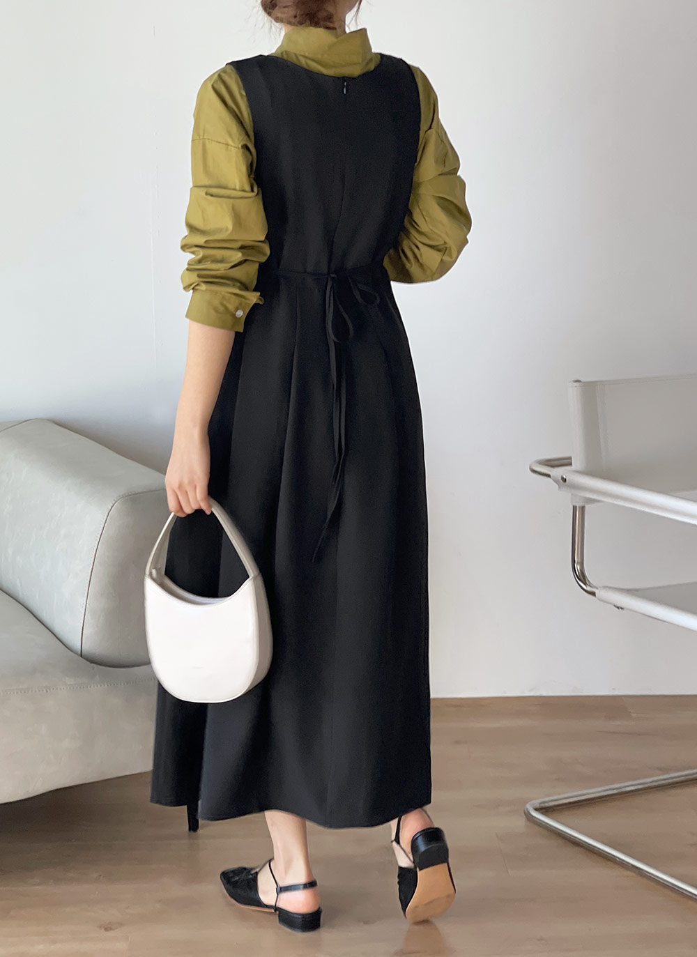 Vネックタックノースリワンピース | DHOLIC | 詳細画像16