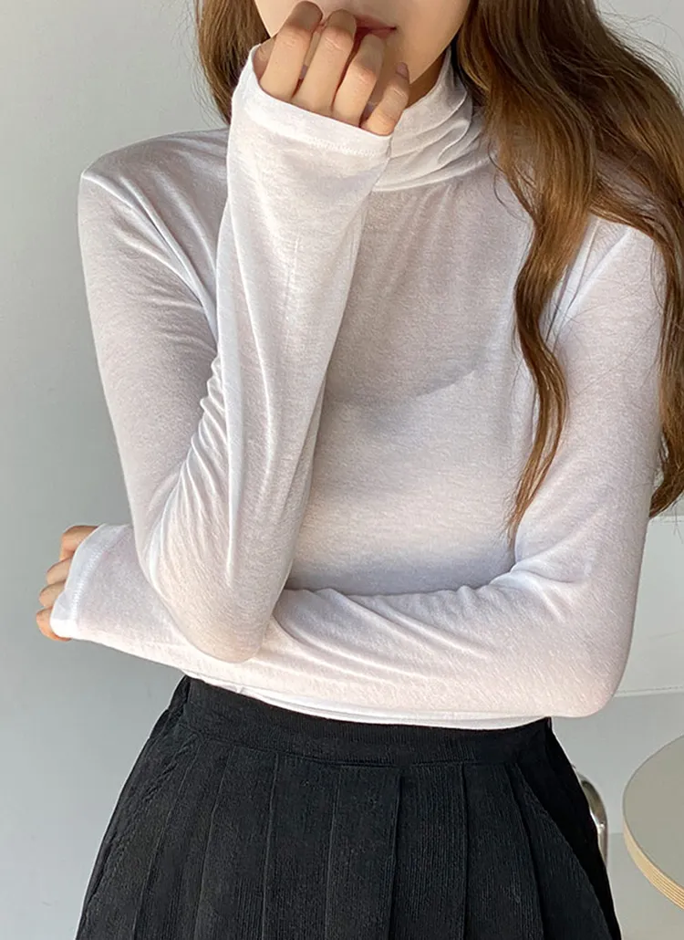 テンセル混ハイネックTシャツ | DHOLIC | 詳細画像1