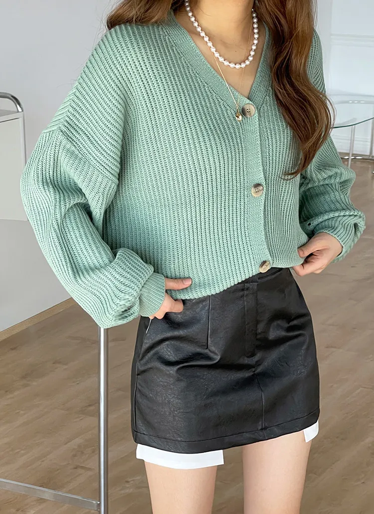 Vネックパンチングスリーブカーディガン | DHOLIC | 詳細画像1