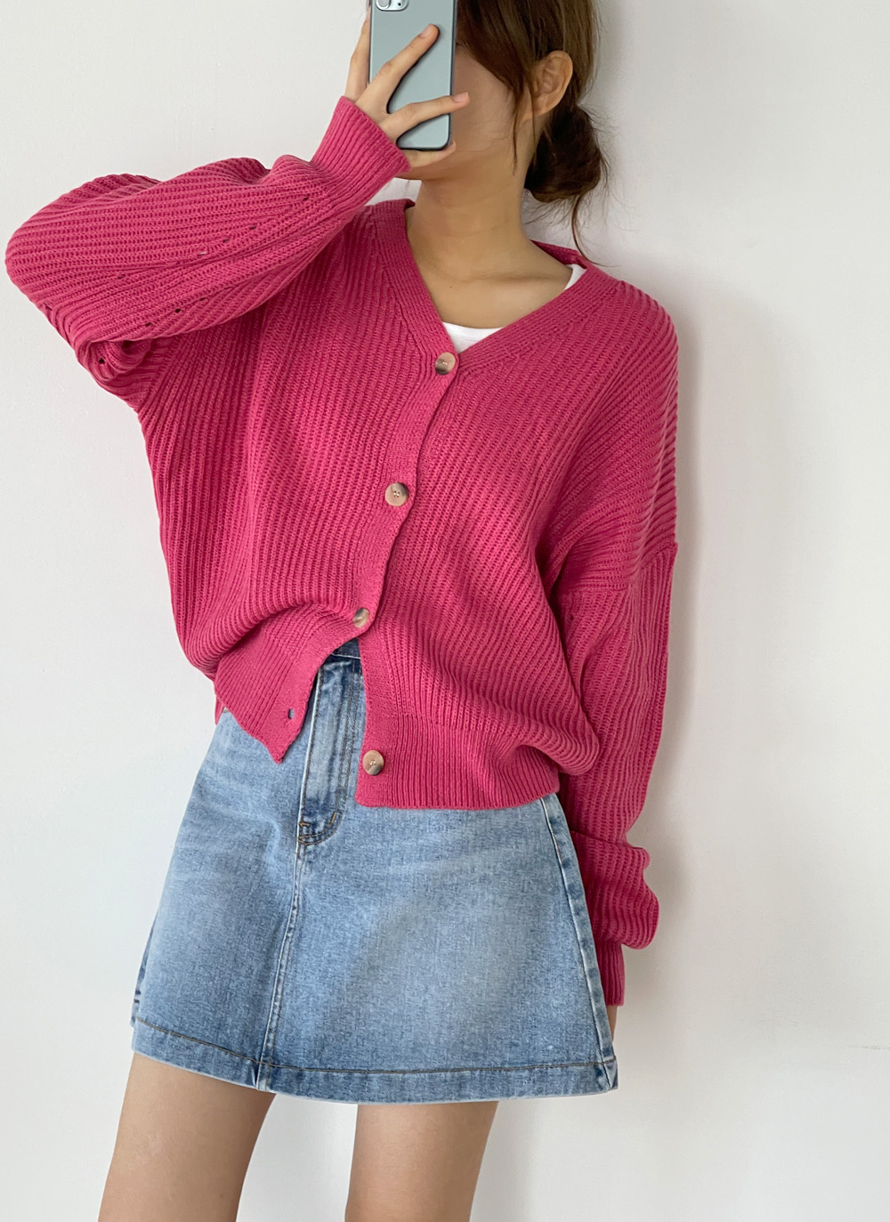 Vネックパンチングスリーブカーディガン | DHOLIC | 詳細画像10