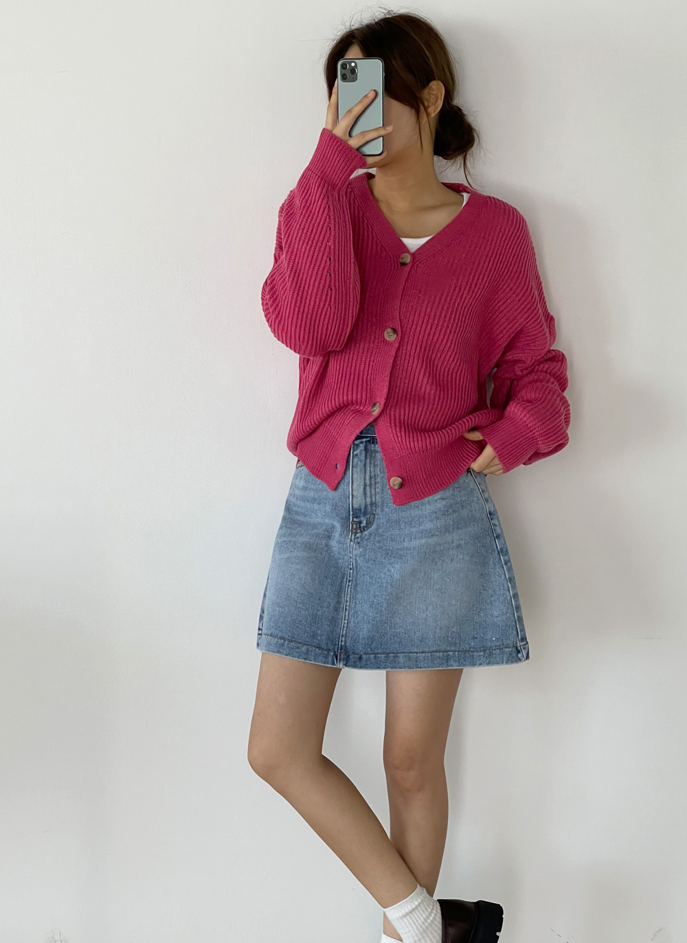 Vネックパンチングスリーブカーディガン | DHOLIC | 詳細画像11