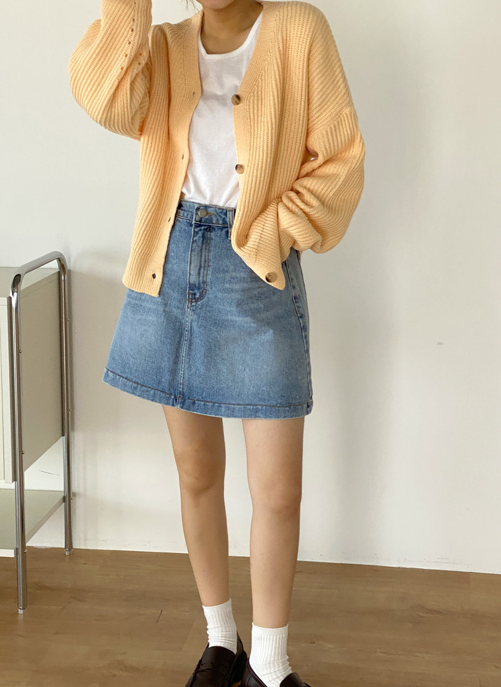 Vネックパンチングスリーブカーディガン | DHOLIC | 詳細画像17