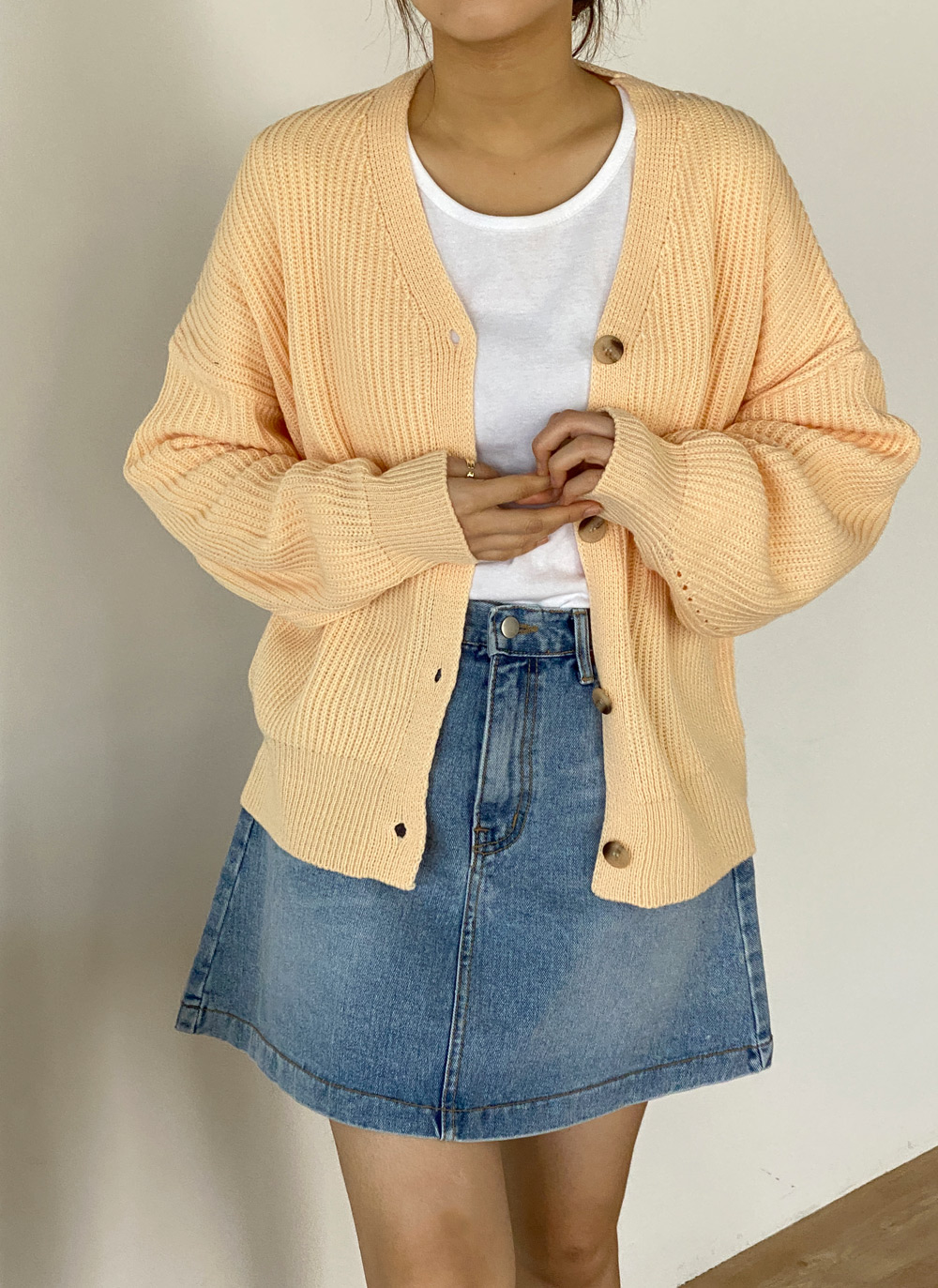 Vネックパンチングスリーブカーディガン | DHOLIC | 詳細画像19