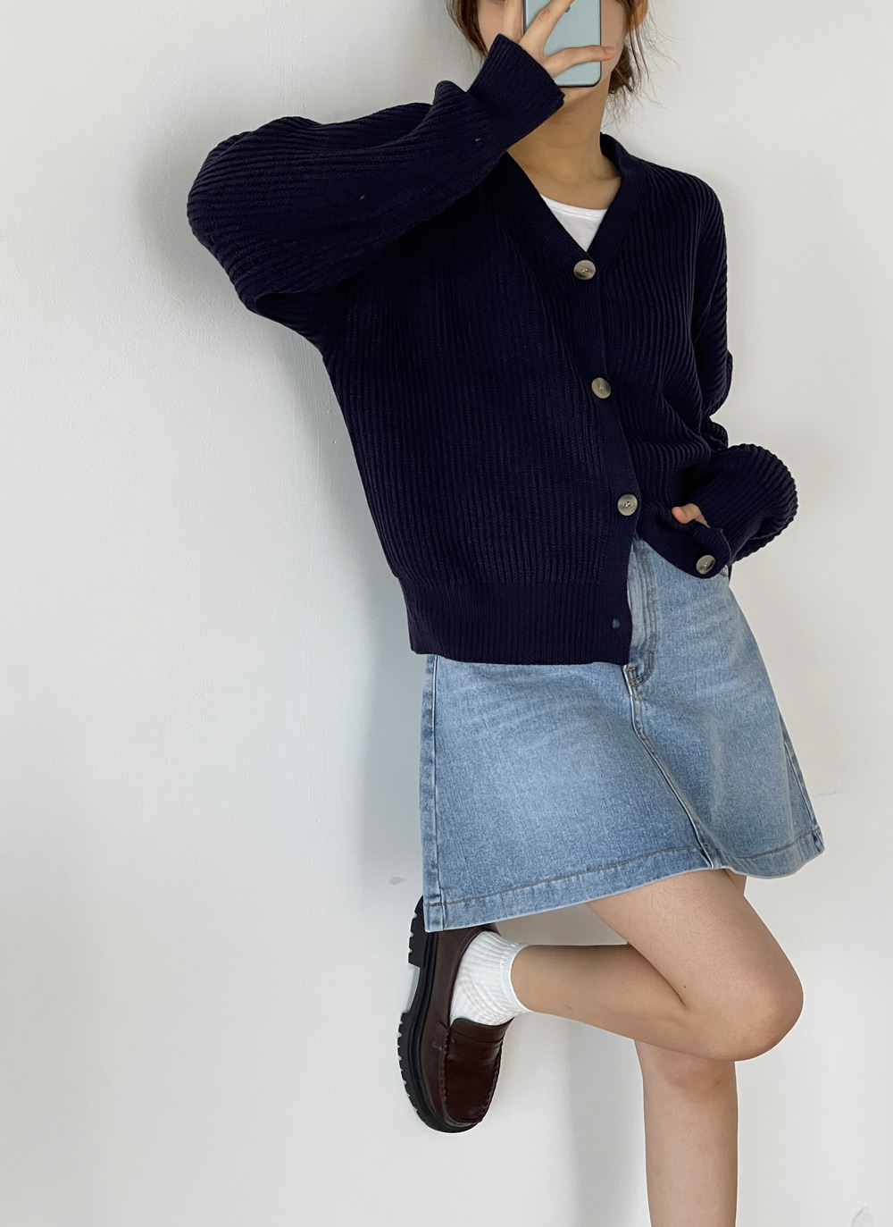 Vネックパンチングスリーブカーディガン | DHOLIC | 詳細画像21