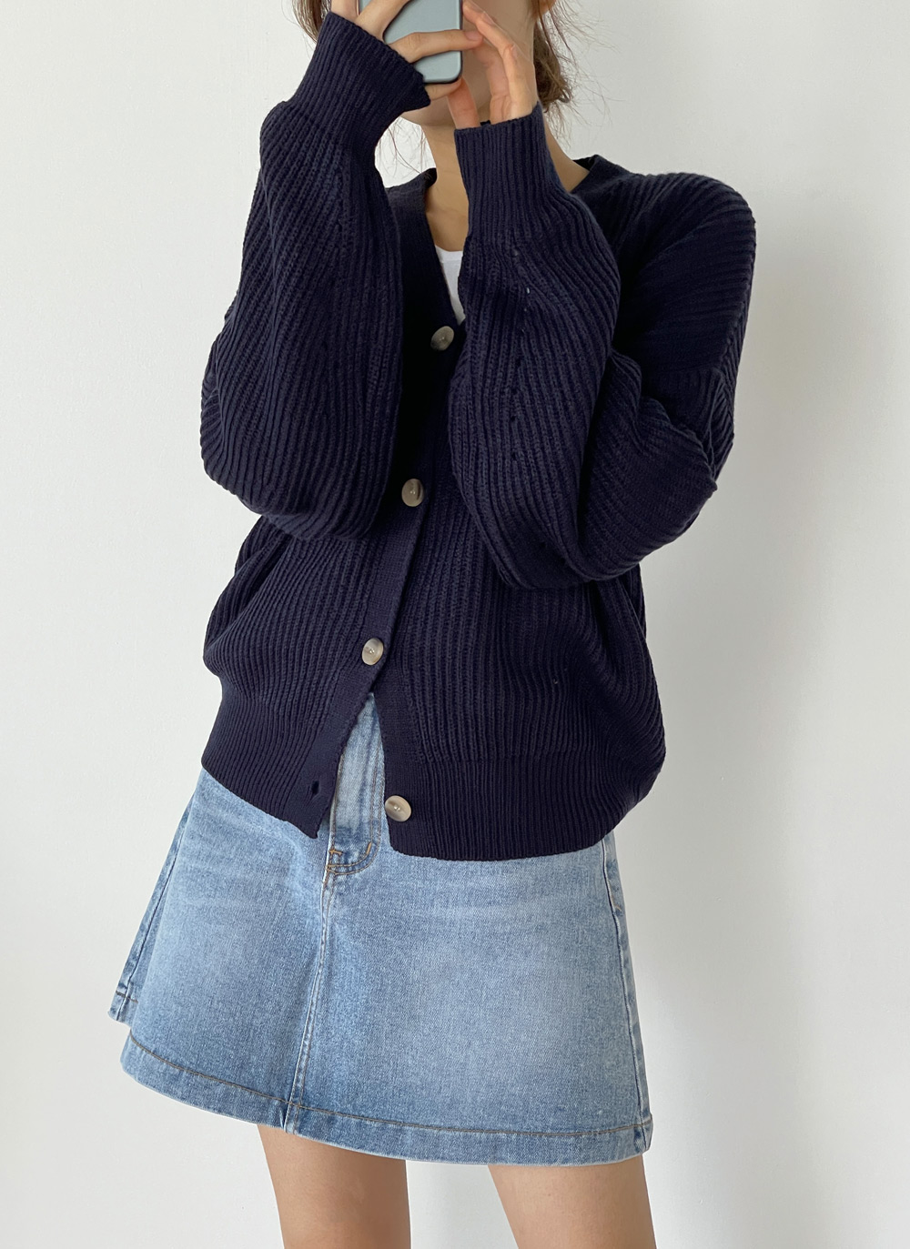 Vネックパンチングスリーブカーディガン | DHOLIC | 詳細画像23