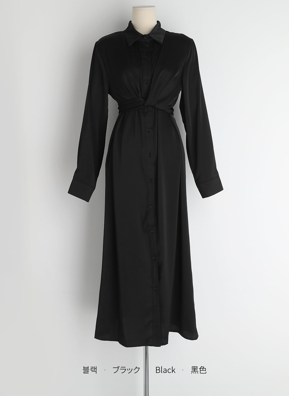 リボンシルキーシャツワンピース | DHOLIC | 詳細画像13
