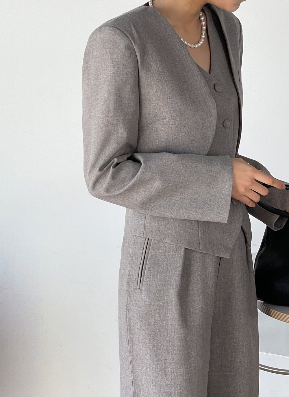 Vネックベスト&オープンジャケット&ベルト付スラックス3SET | DHOLIC | 詳細画像18