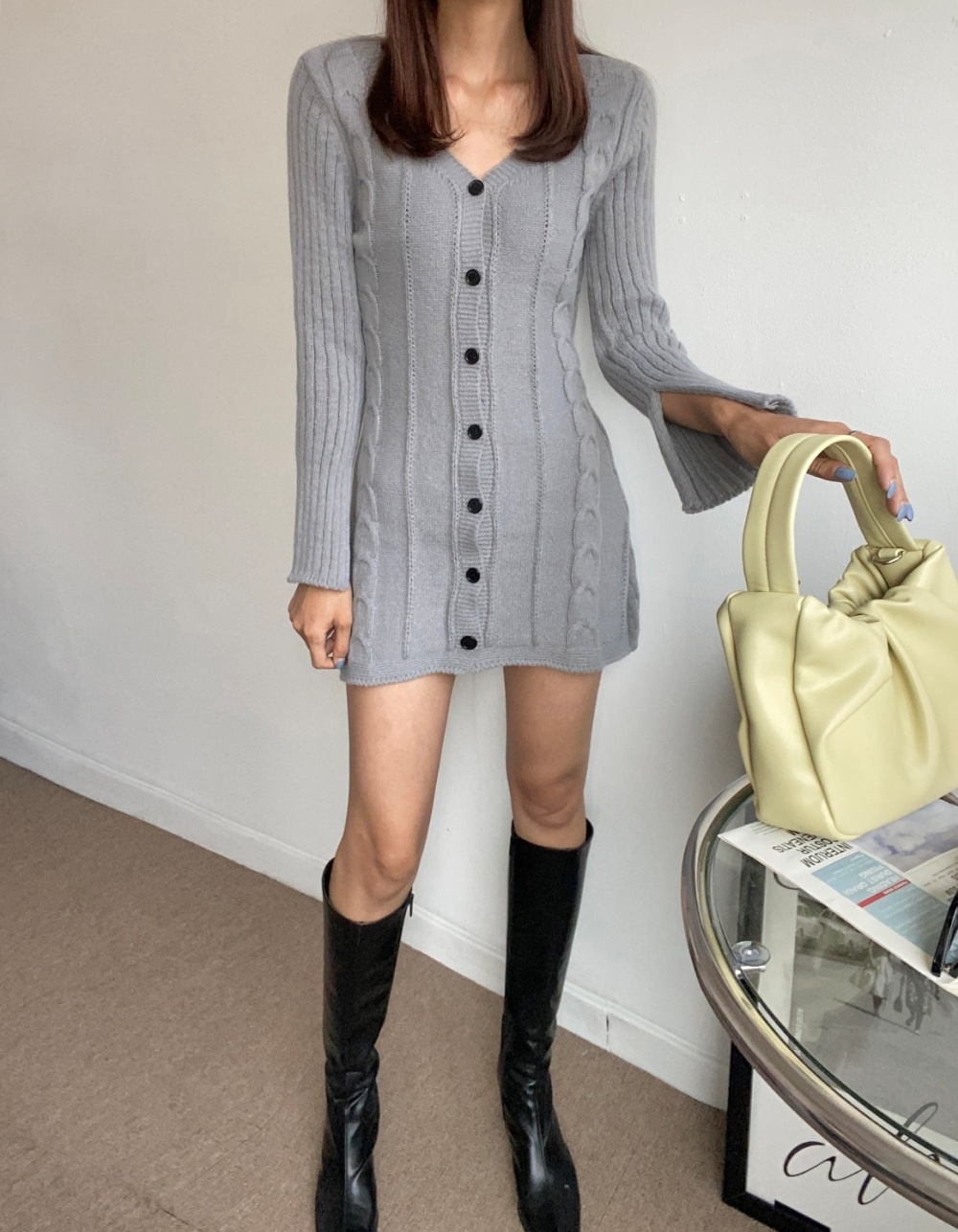 ケーブルニットボタンワンピース | 詳細画像2