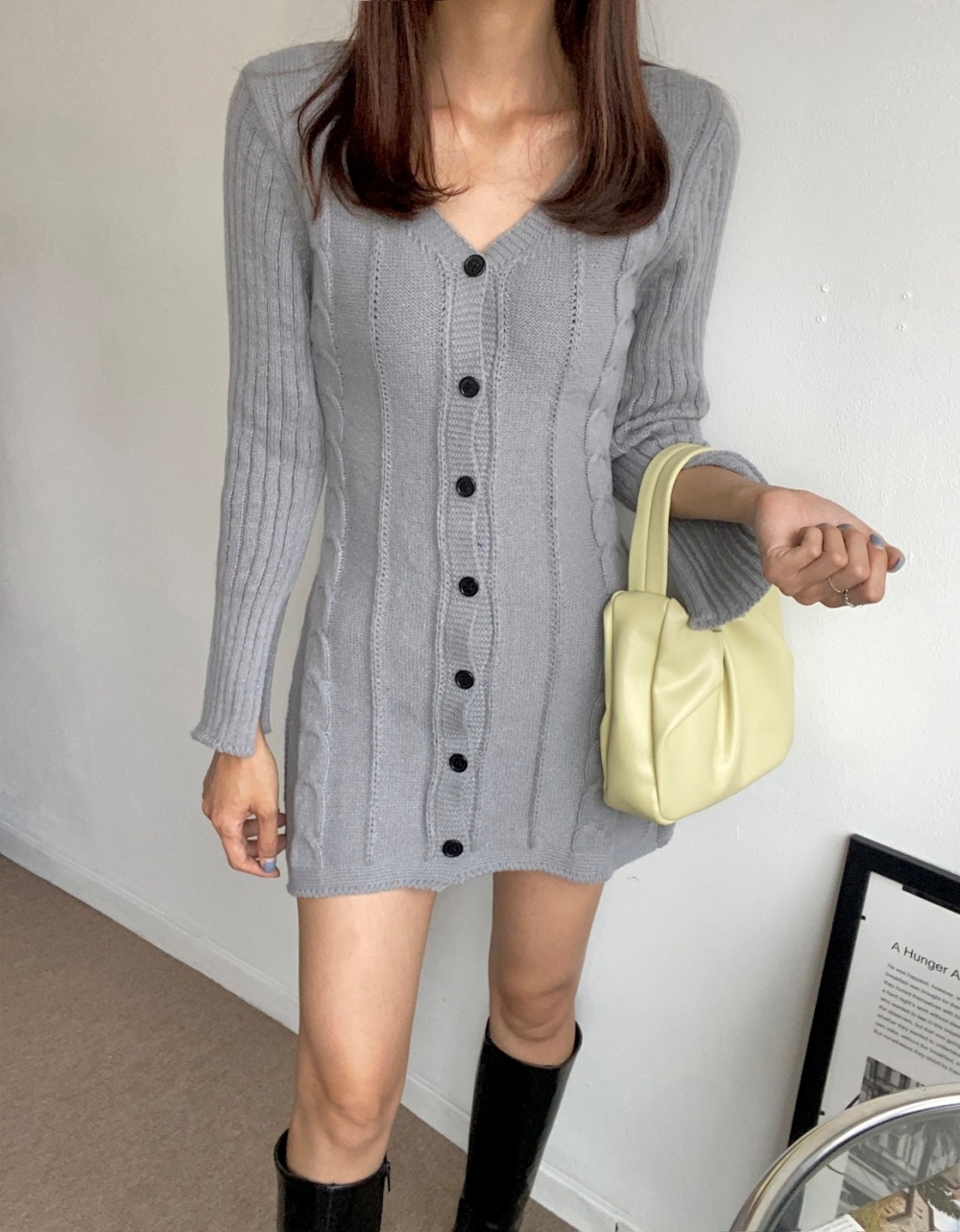 ケーブルニットボタンワンピース | 詳細画像3