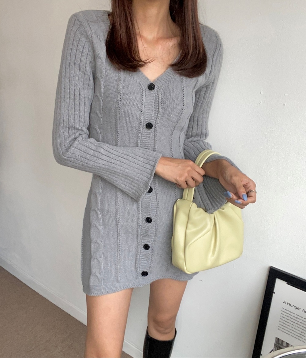 ケーブルニットボタンワンピース | 詳細画像4