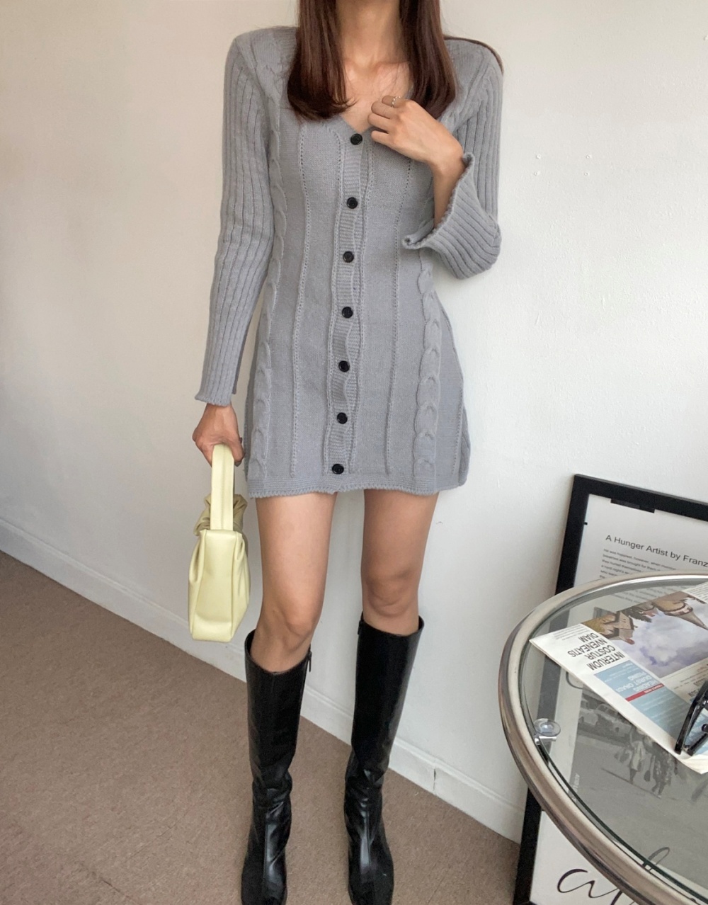 ケーブルニットボタンワンピース | 詳細画像5