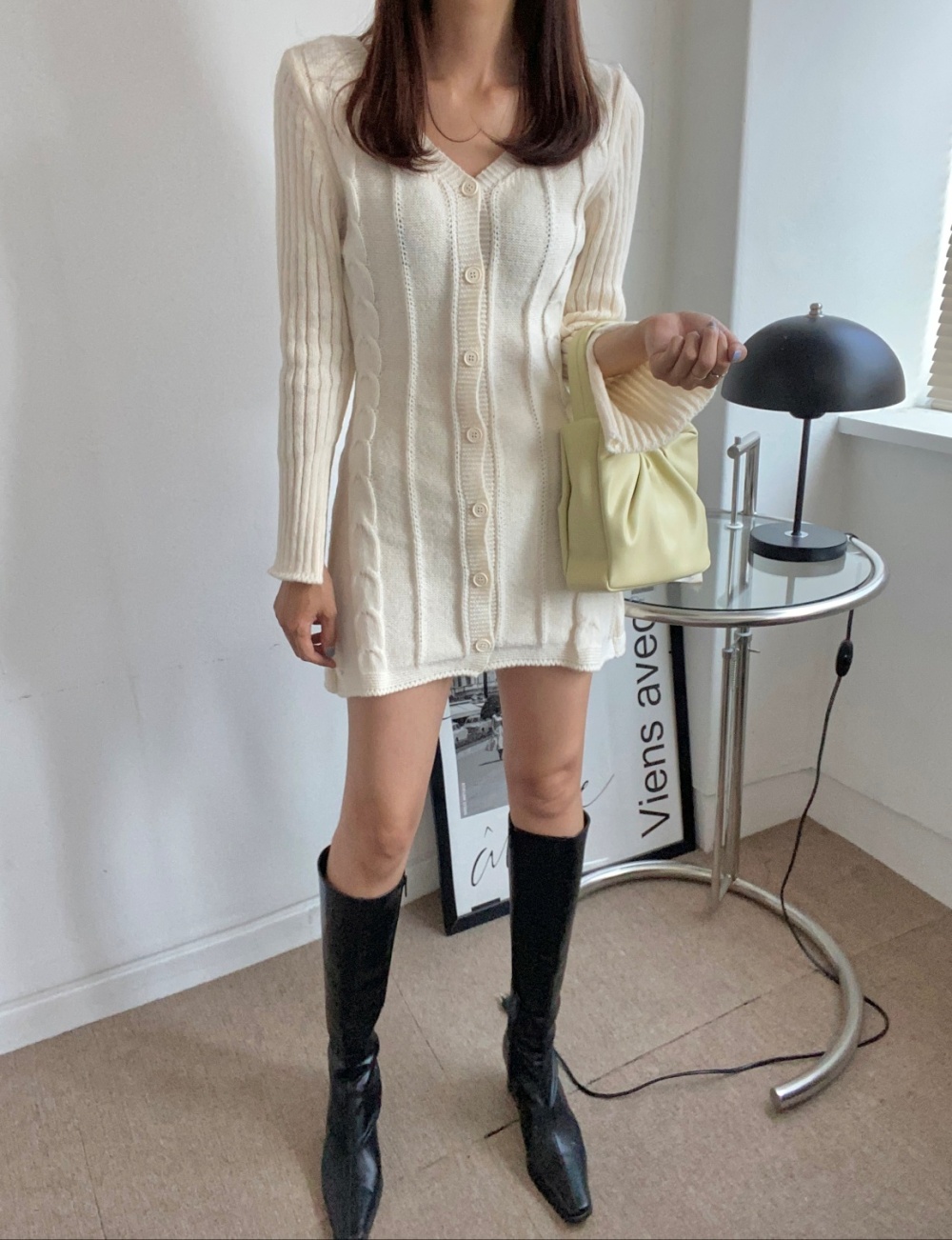 ケーブルニットボタンワンピース | 詳細画像8