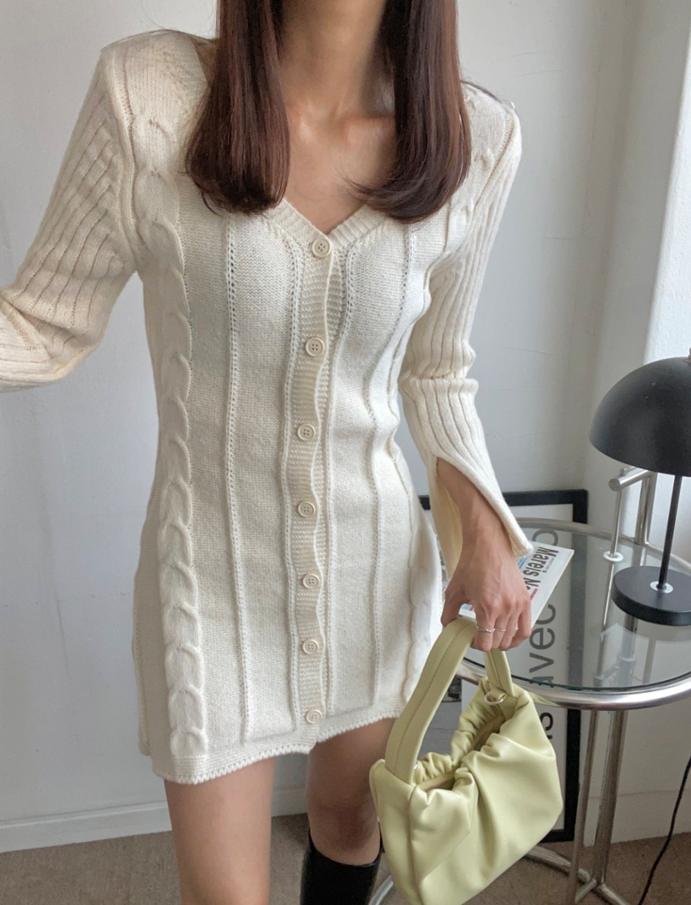 ケーブルニットボタンワンピース | 詳細画像10