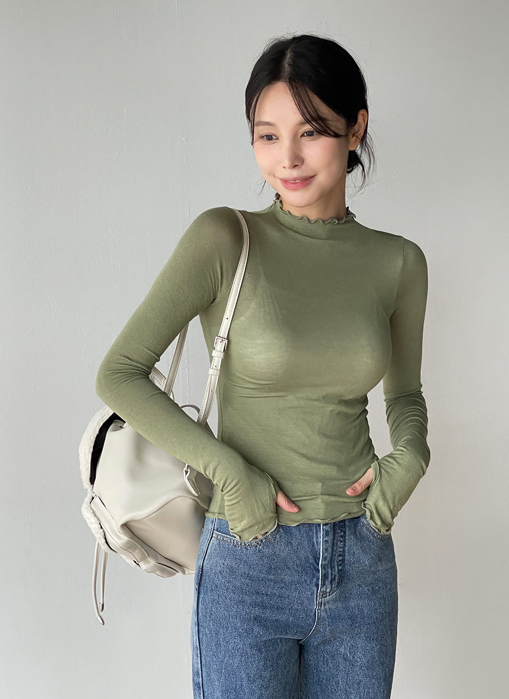 アジャストボタンストレートデニムパンツ | DHOLIC | 詳細画像6
