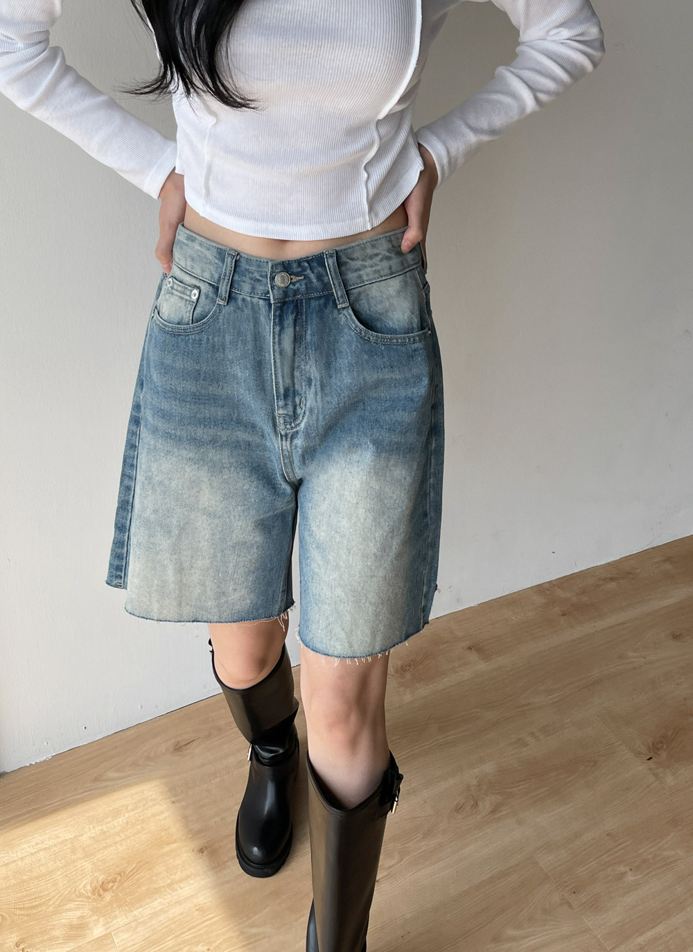 カットオフハーフデニムパンツ | DHOLIC | 詳細画像6