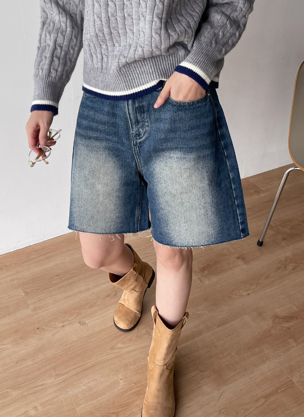 カットオフハーフデニムパンツ | DHOLIC | 詳細画像17