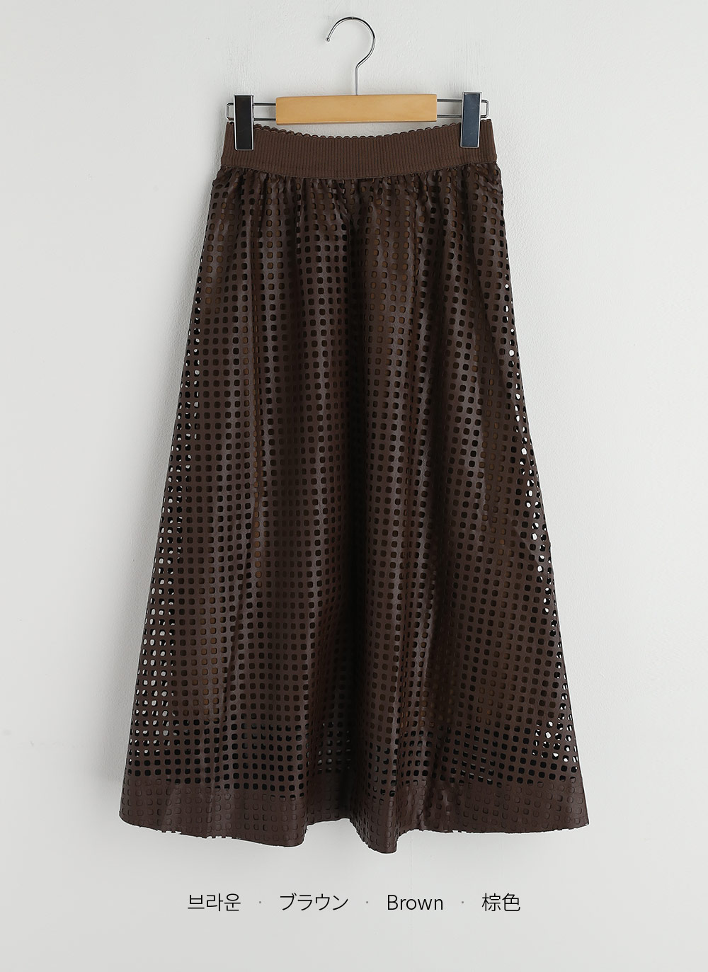 レザー調パンチングフレアスカート | DHOLIC | 詳細画像23