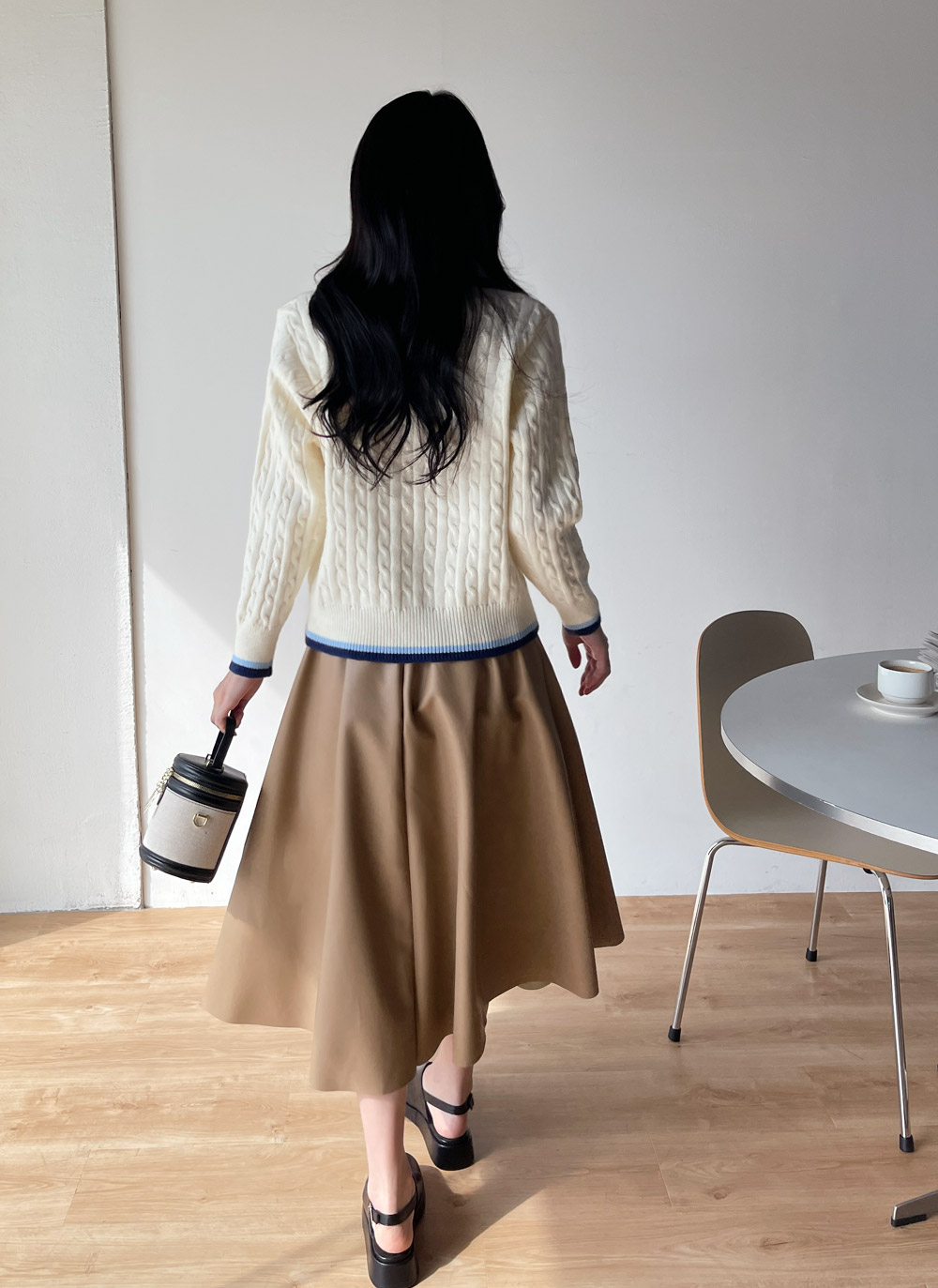 バックゴムレザー調フレアスカート | DHOLIC | 詳細画像11