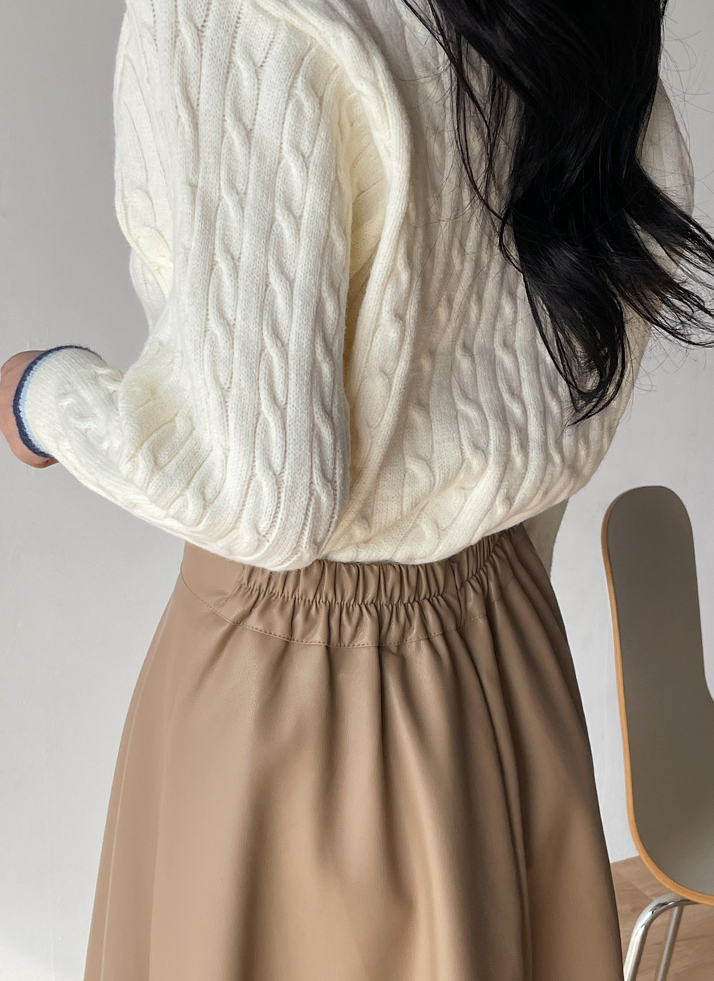 バックゴムレザー調フレアスカート | DHOLIC | 詳細画像13