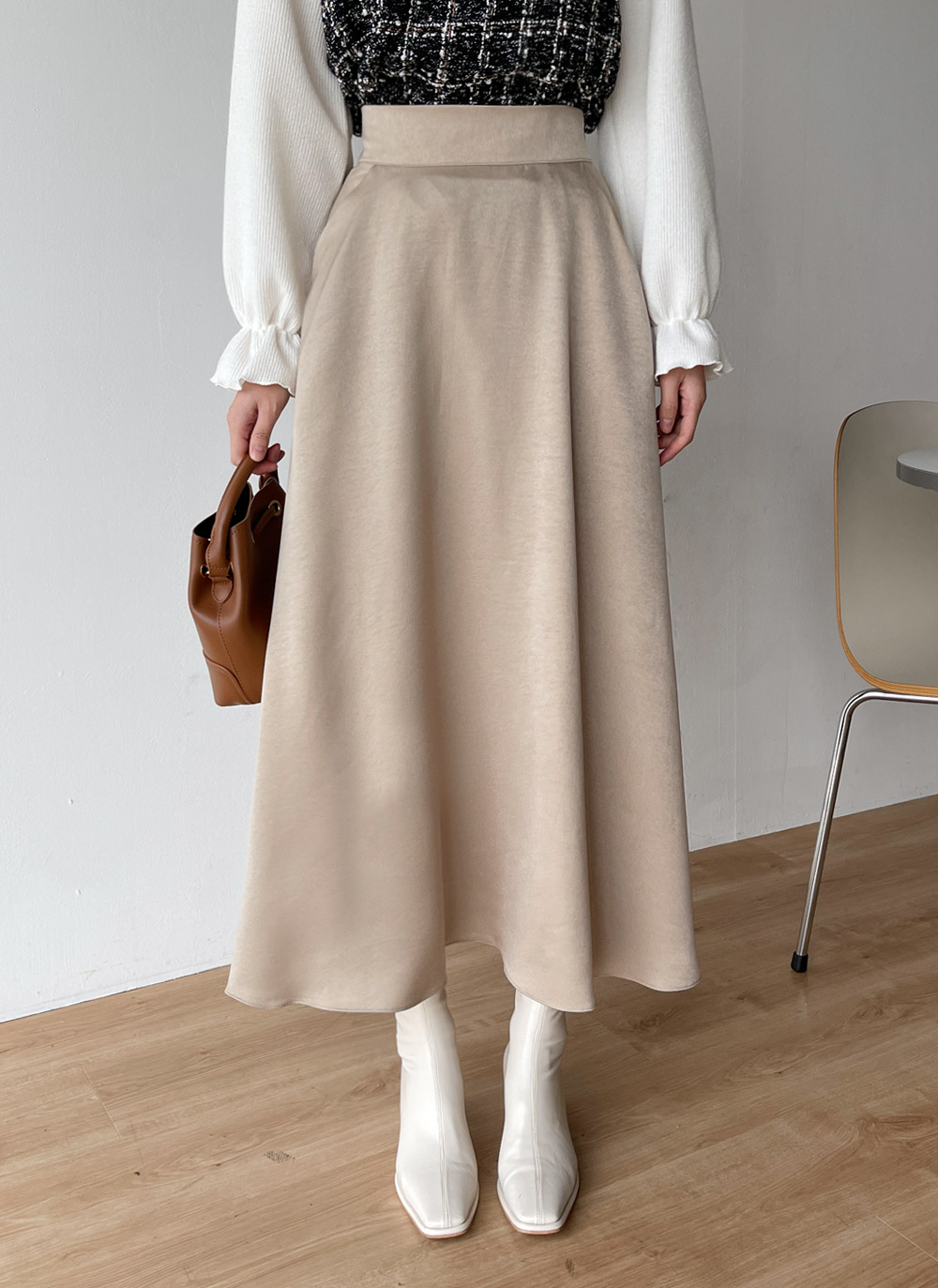 サテンフレアマキシイージースカート | DHOLIC | 詳細画像14