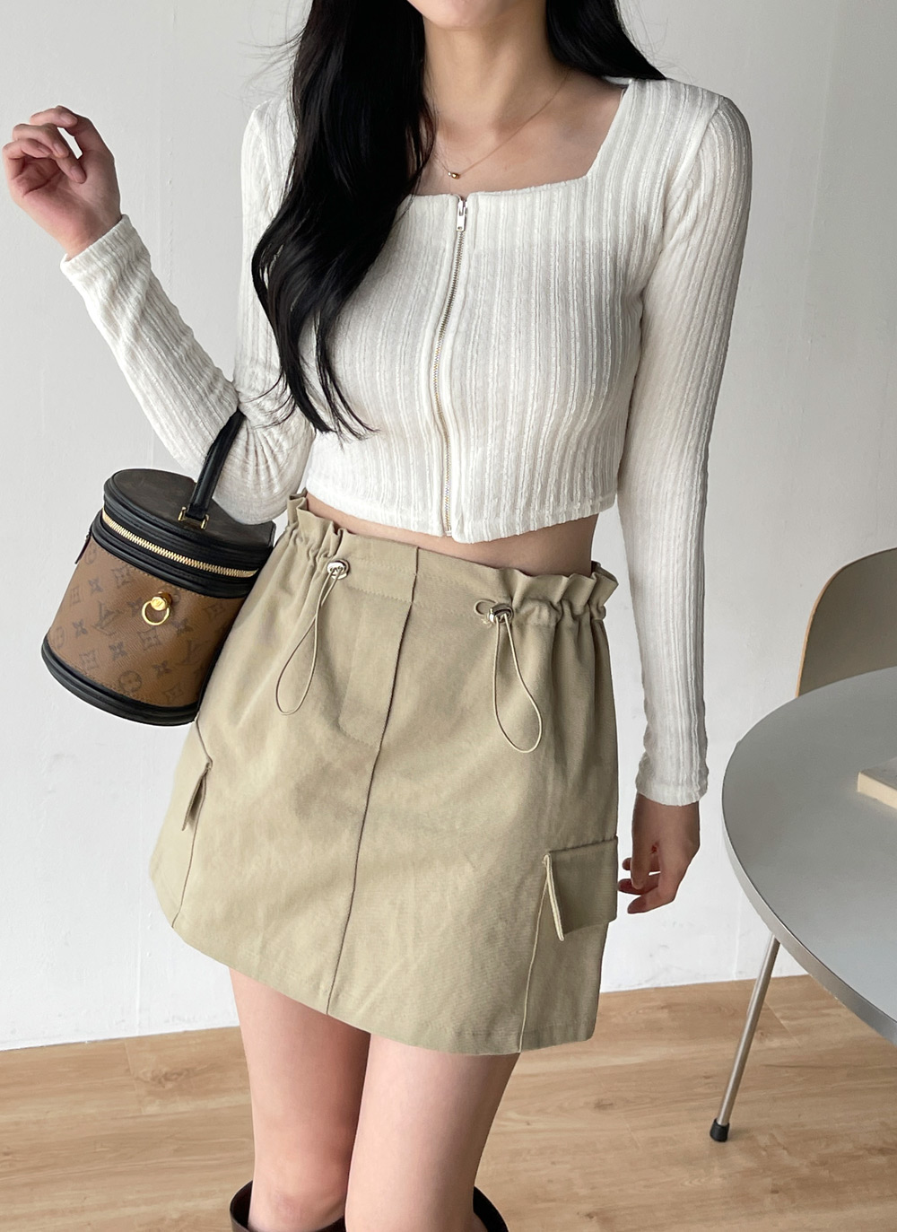 パンツ裏地ドローコードカーゴミニスカート | DHOLIC | 詳細画像6