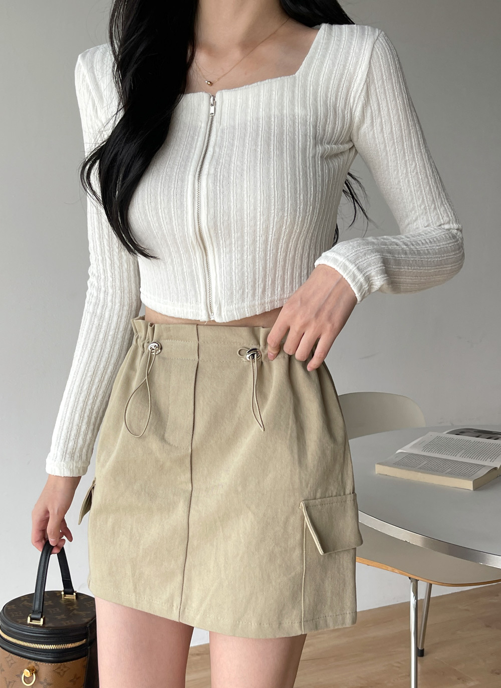 パンツ裏地ドローコードカーゴミニスカート | DHOLIC | 詳細画像12