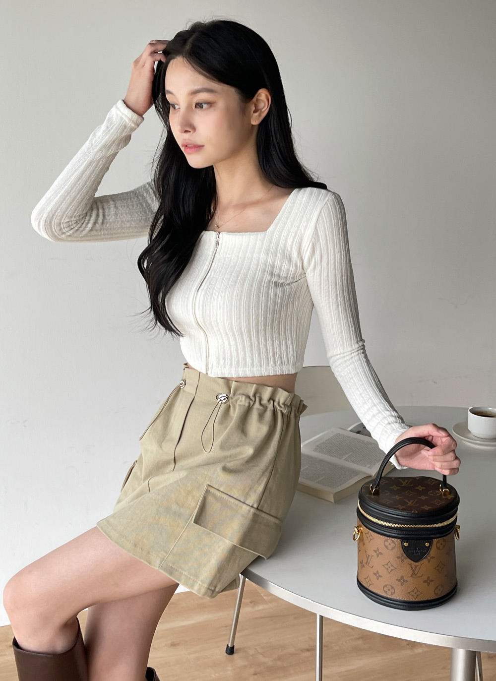 パンツ裏地ドローコードカーゴミニスカート | DHOLIC | 詳細画像13