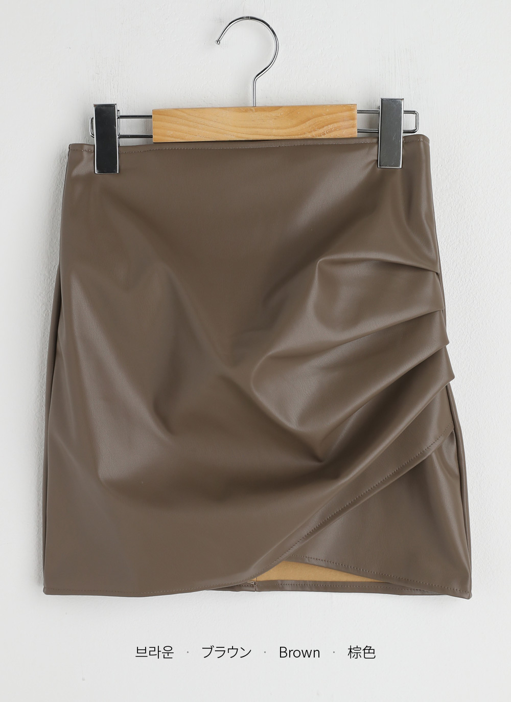 パンツ裏地レザー調ギャザーミニスカート | DHOLIC | 詳細画像20