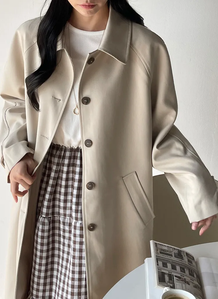 ラグランロングシングルトレンチコート | DHOLIC | 詳細画像1