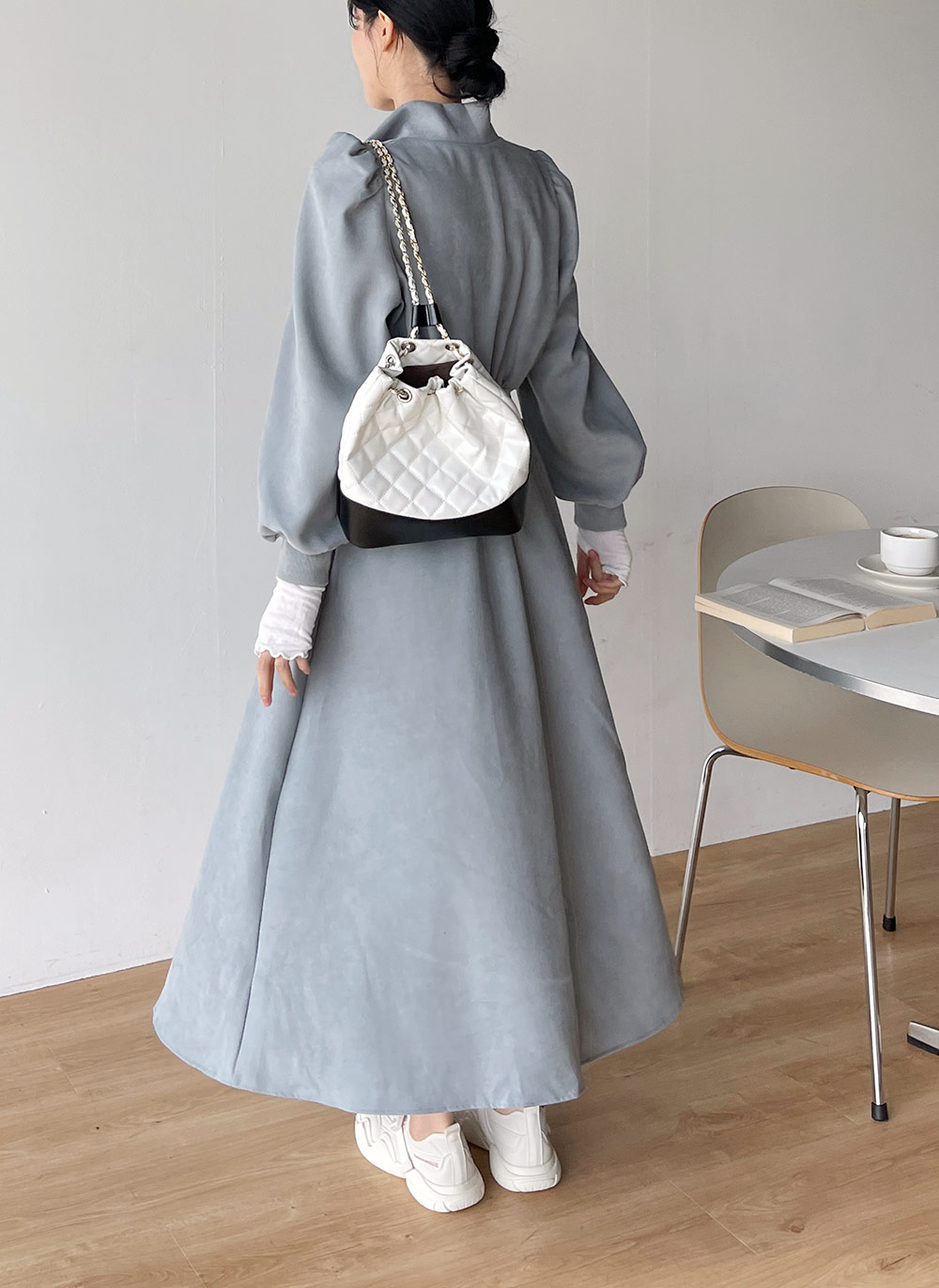 ハイネックパフハーフジップワンピース | DHOLIC | 詳細画像5