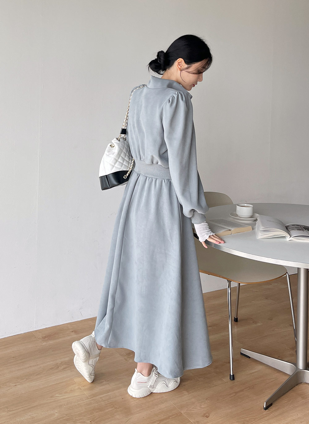 ハイネックパフハーフジップワンピース | DHOLIC | 詳細画像7