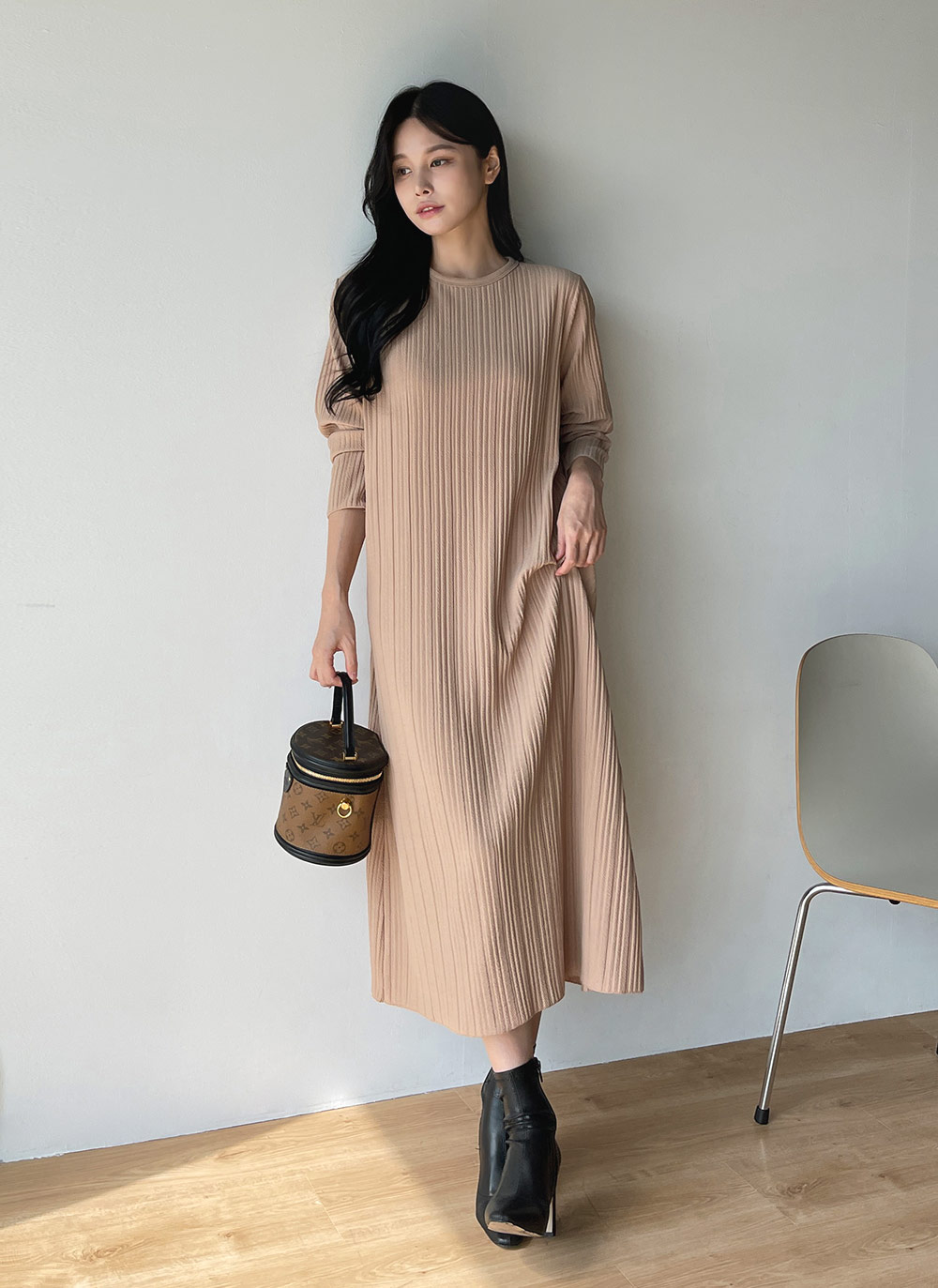 プリーツリンクルラウンドワンピース | DHOLIC | 詳細画像3