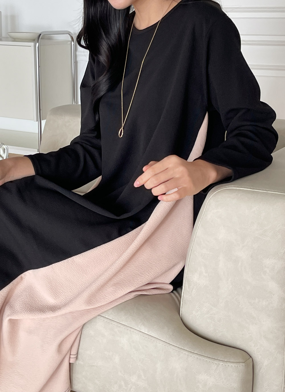 配色リンクルラウンドワンピース | DHOLIC | 詳細画像6