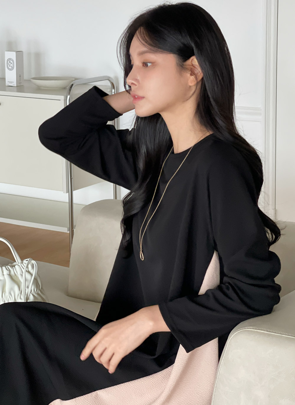 配色リンクルラウンドワンピース | DHOLIC | 詳細画像8