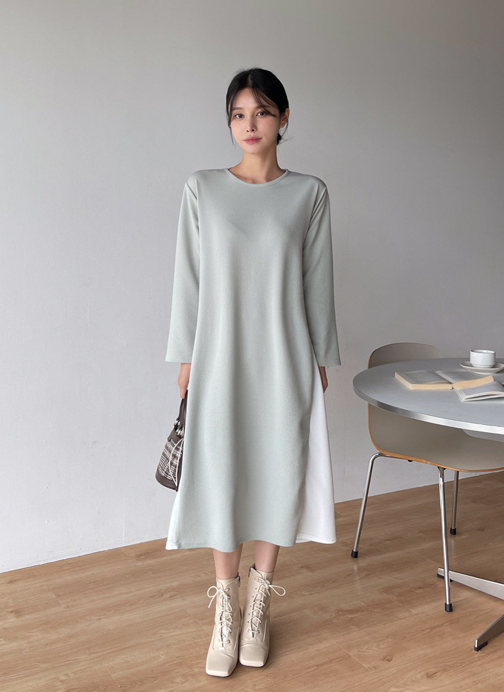 配色リンクルラウンドワンピース | DHOLIC | 詳細画像13