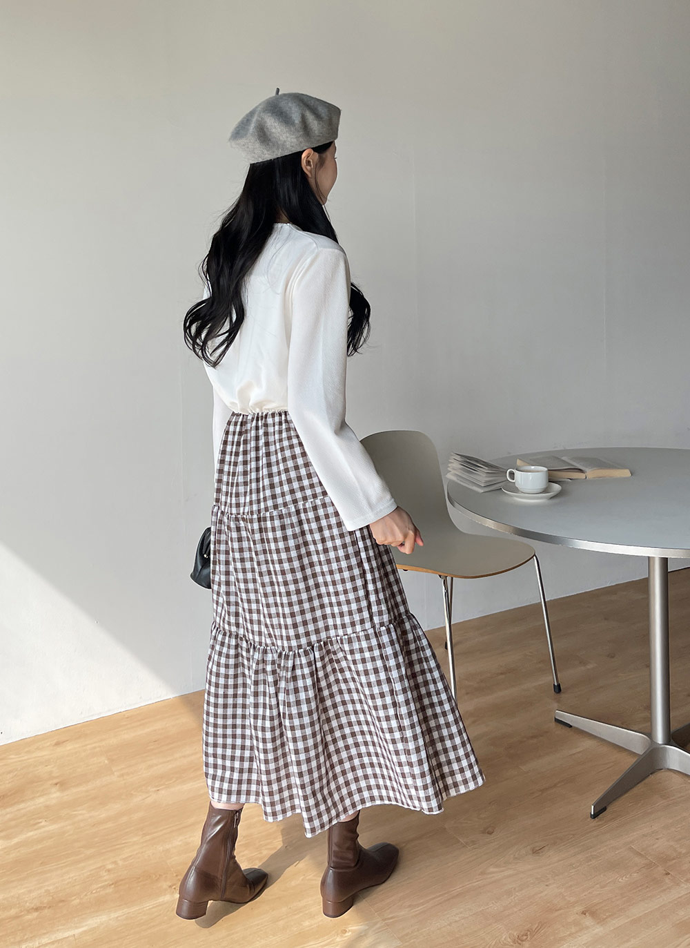 ギンガムチェックドッキングワンピース | DHOLIC | 詳細画像3