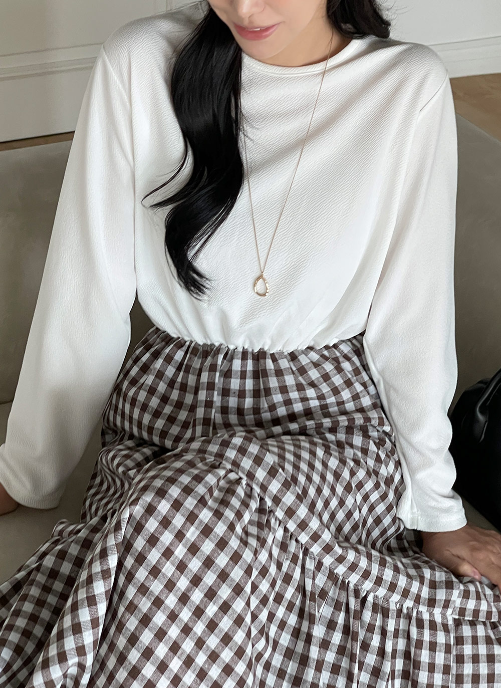 ギンガムチェックドッキングワンピース | DHOLIC | 詳細画像10