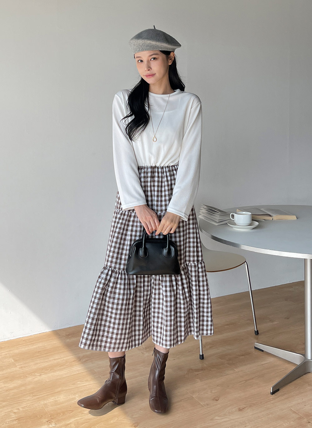 ギンガムチェックドッキングワンピース | DHOLIC | 詳細画像12