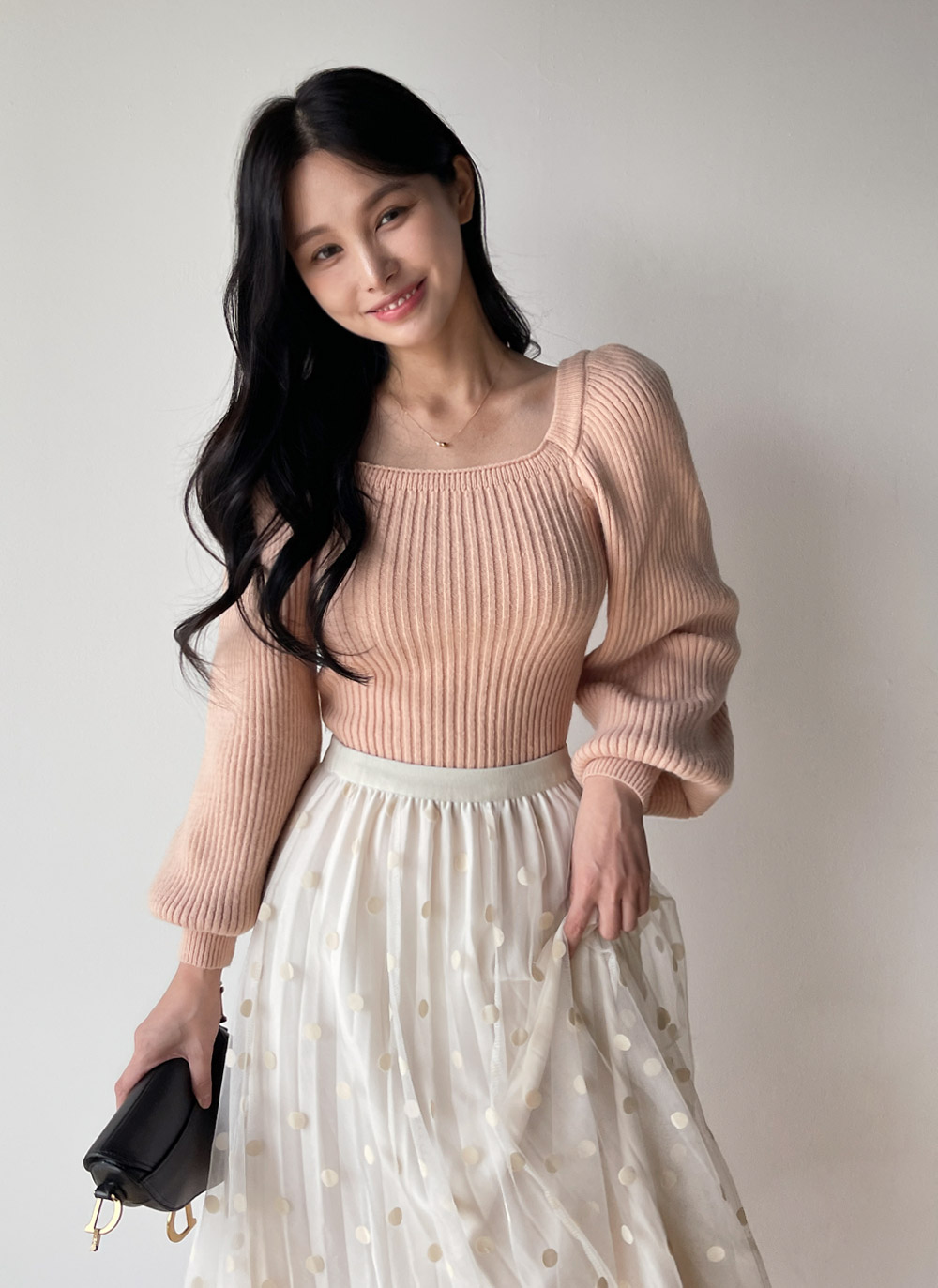 ウール混スクエアパフニット | DHOLIC | 詳細画像4