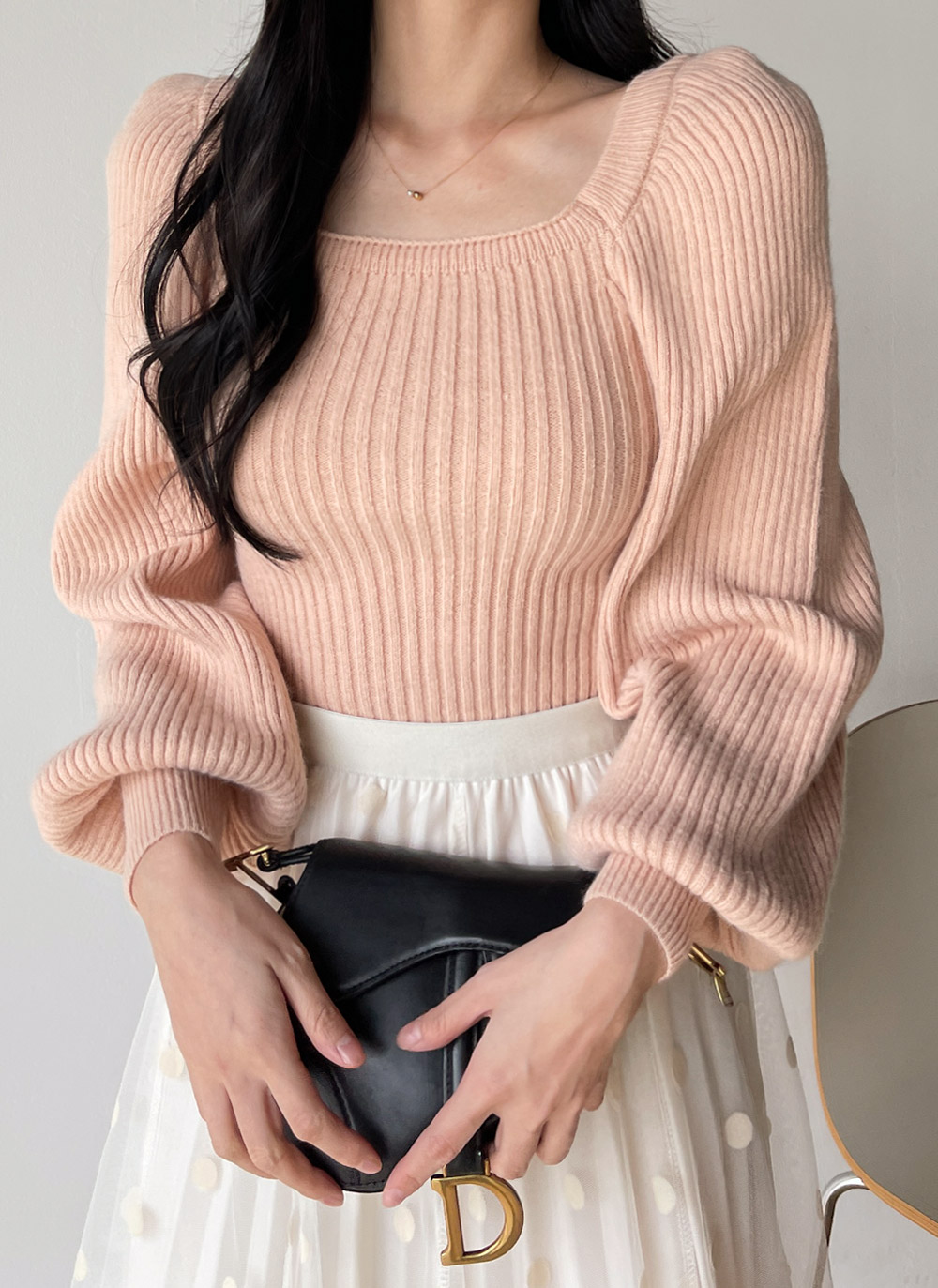 ウール混スクエアパフニット | DHOLIC | 詳細画像8