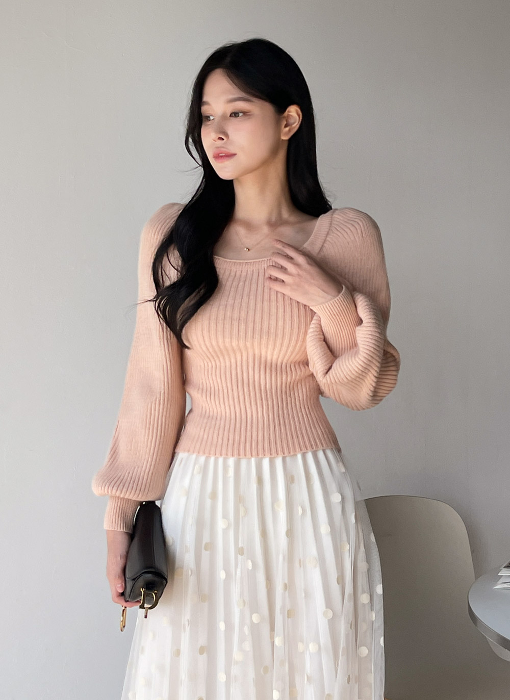 ウール混スクエアパフニット | DHOLIC | 詳細画像9