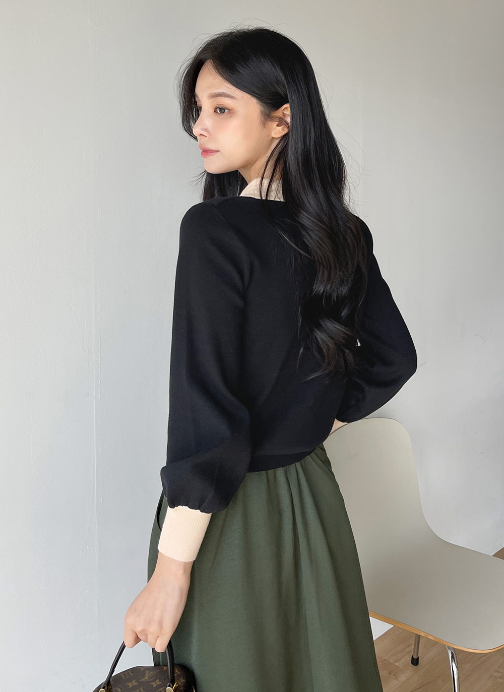 配色ショールカラーフェイクパールニット | DHOLIC | 詳細画像6