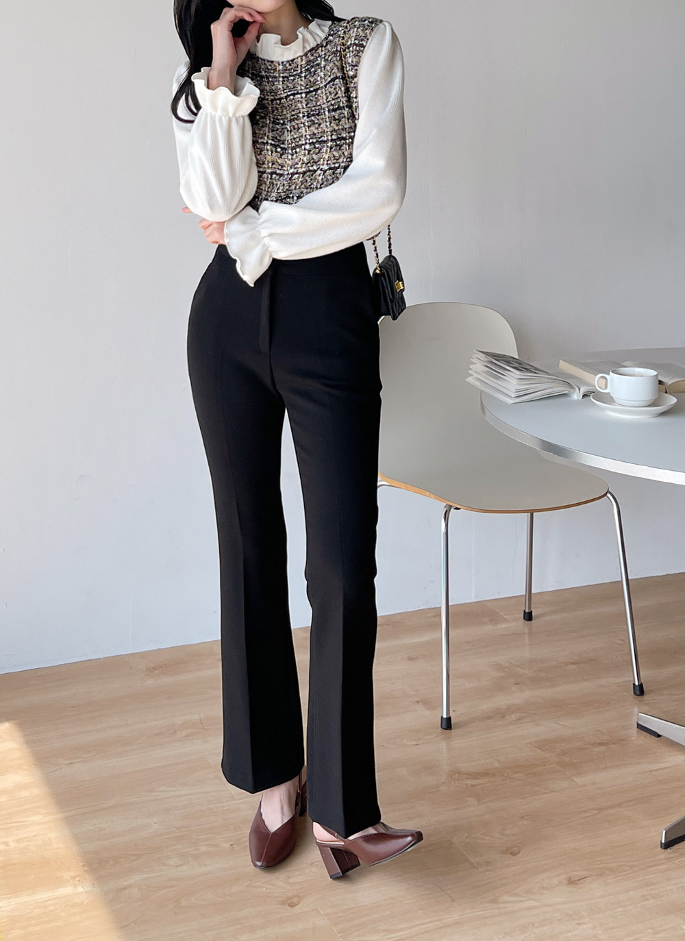 フリルツイードドッキングブラウス | DHOLIC | 詳細画像5