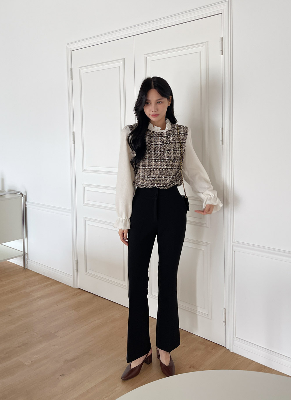 フリルツイードドッキングブラウス | DHOLIC | 詳細画像12