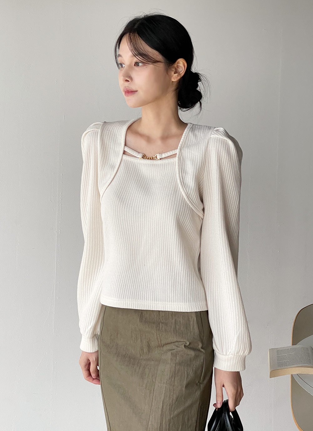 ビットストラップボレロレイヤード調Tシャツ | DHOLIC | 詳細画像8